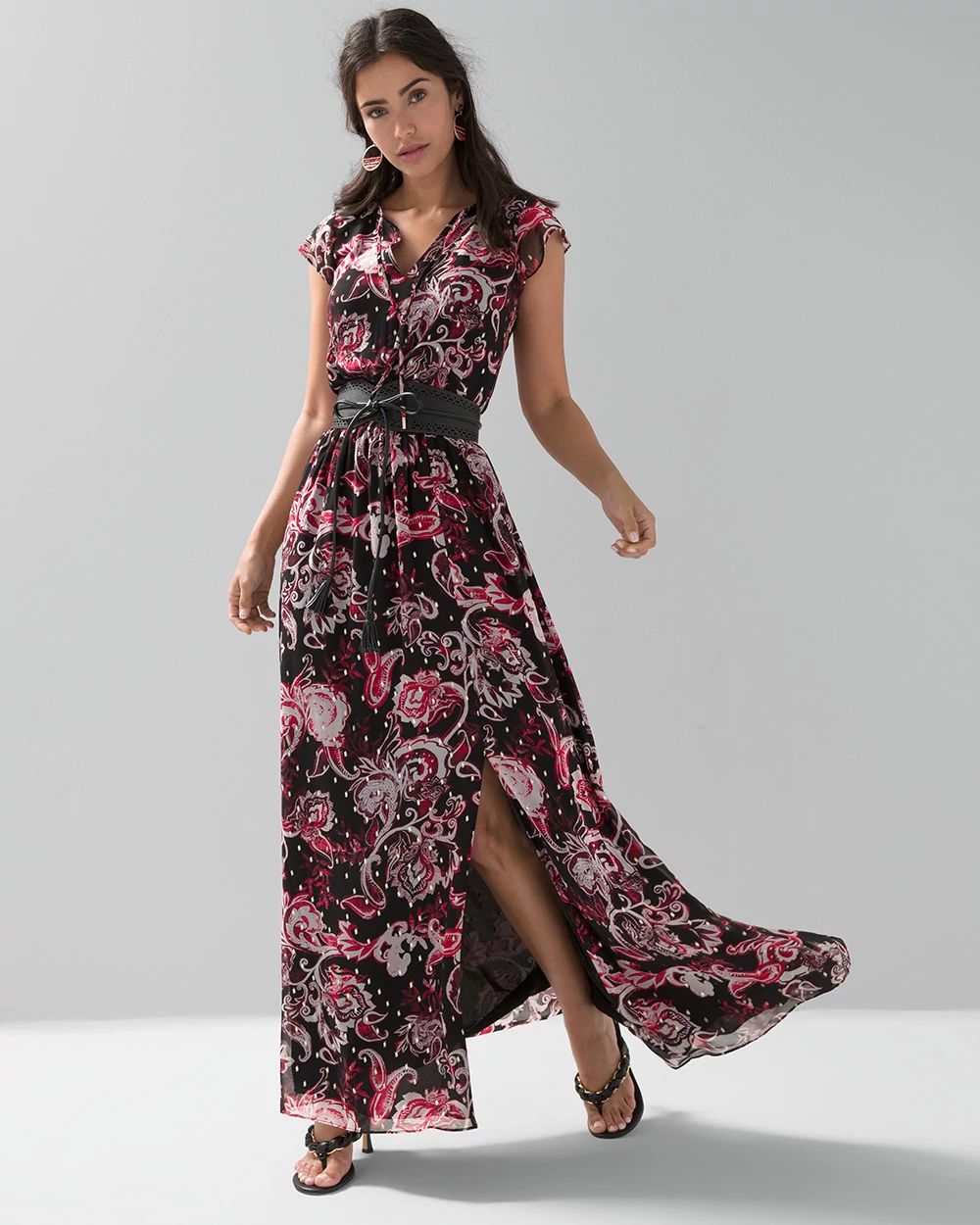 Flutter Sleeve Maxi Dress click to view larger image.