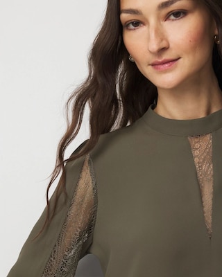 Lace + Crepe Blouse click to view larger image.