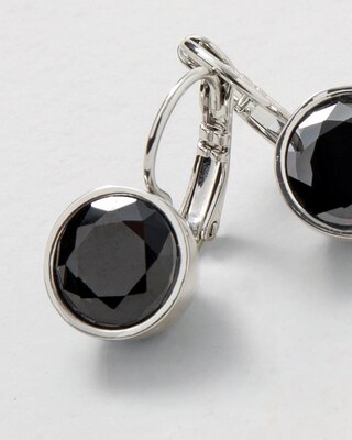 Jet Black Cubic Zirconia Drop Earrings