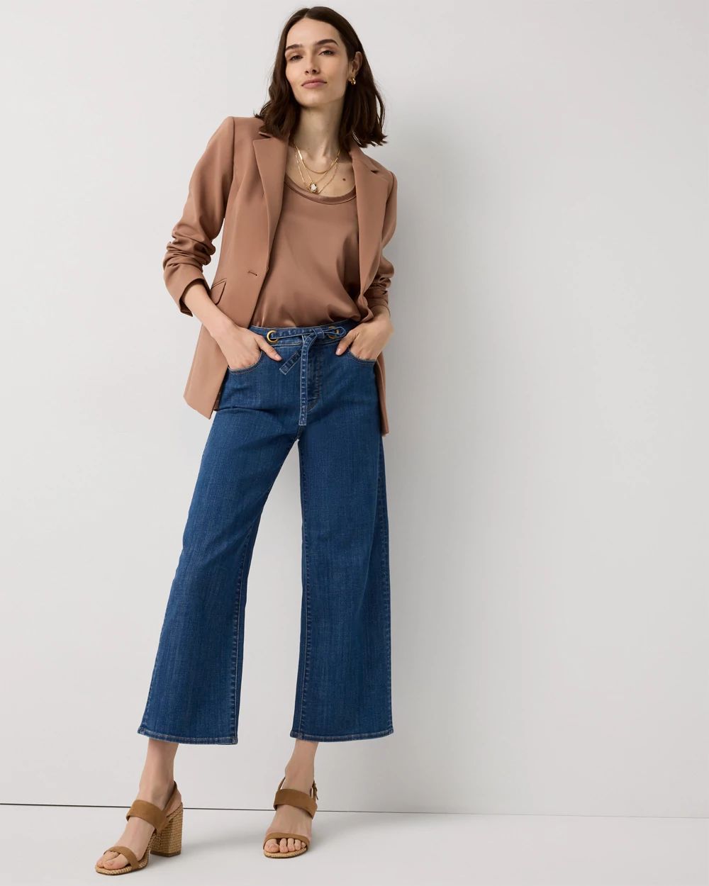 Petite Grommet High Rise Wide Leg Crop Jean