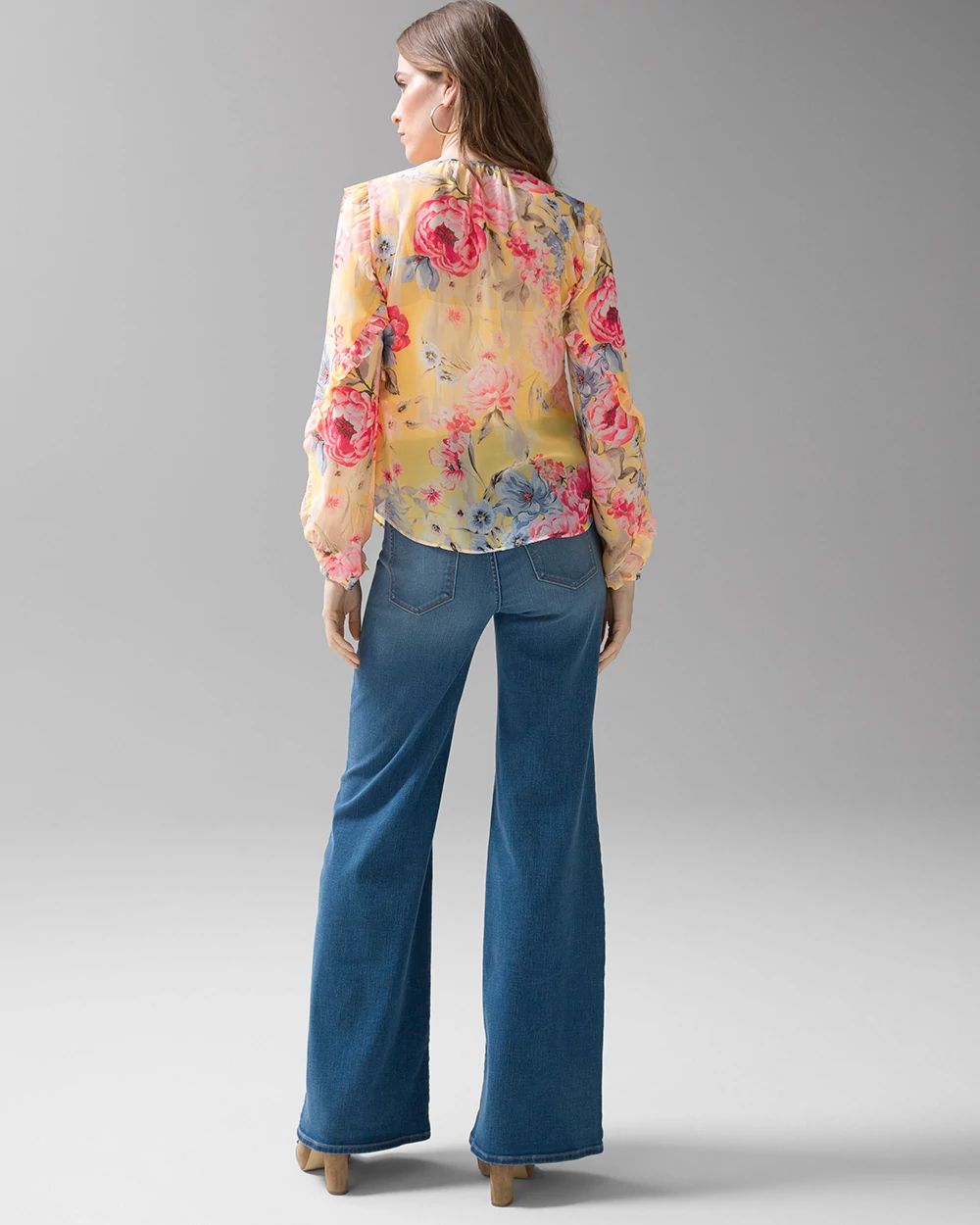 Ruffle-Sleeve Blouse