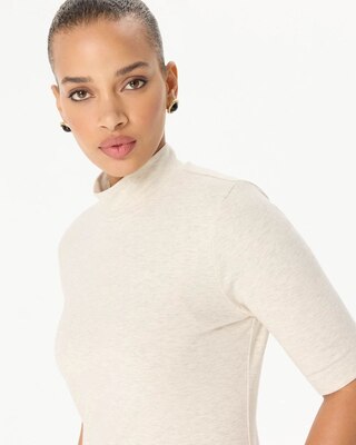 Mock Neck Elbow Sleeve Top click to view larger image.