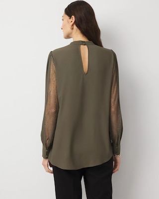 Lace + Crepe Blouse click to view larger image.