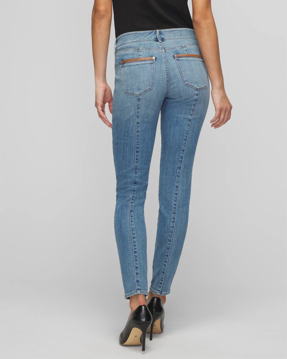 Mid-Rise Everyday Soft Pocket Skinny Ankle Jeans click to view larger image.