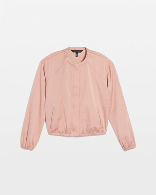 Washed Satin Bomber Jacket click to view larger image.