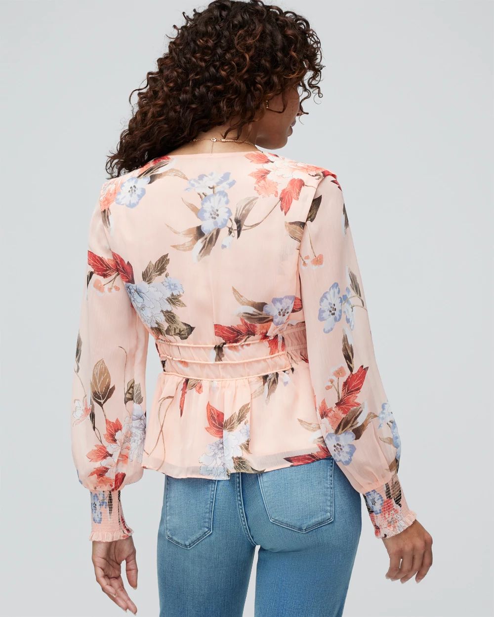 Petite Long Sleeve Romantic Blouse click to view larger image.