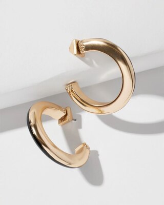 Black + White Hoop Earrings