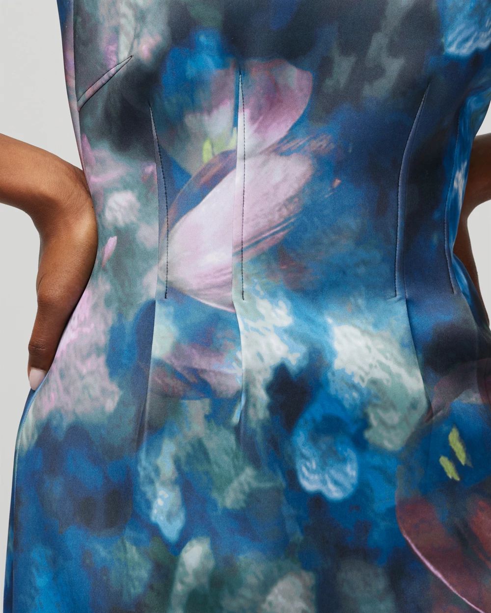 Printed Scuba Fit-and-Flare Dress