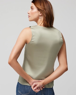 Satin Ruffle Front Shell
