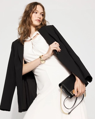 Twist-Neck Cutout Midi Dress click to view larger image.