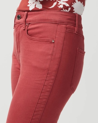 High Rise Ruched Hem Skinny Crop Jeans