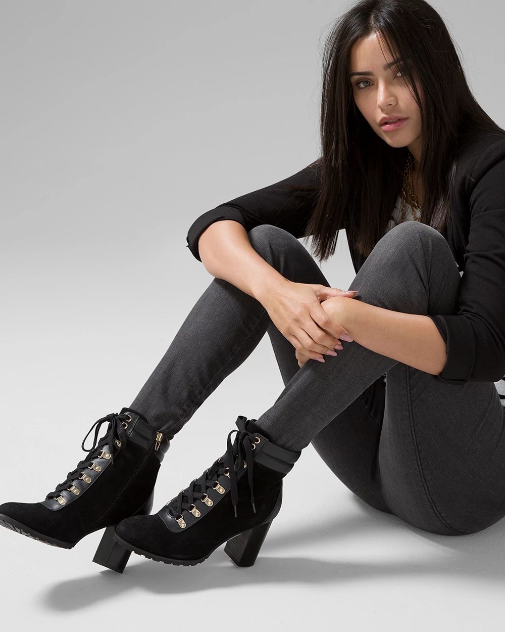 Mid Heel Combat Boot White House Black Market