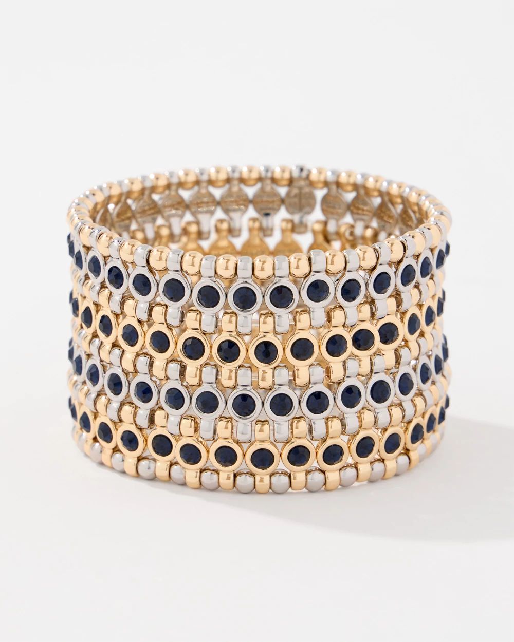 Colored Glass Stone Stretch Bracelet