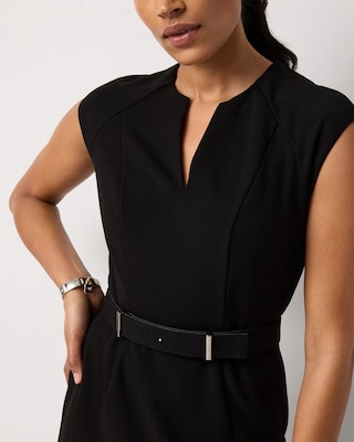 Petite Knit Crepe Sheath Dress click to view larger image.