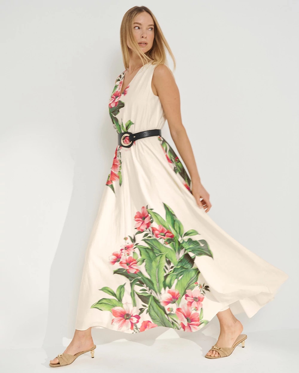 Crepe Sleeveless Maxi Dress