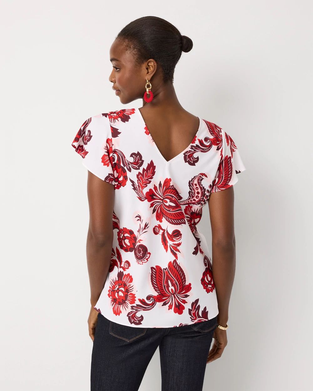Flutter Sleeve Crepe Shell
