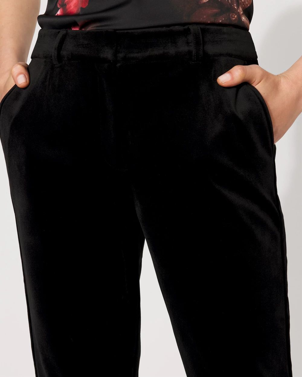 Elle Velvet Slim Ankle Pant