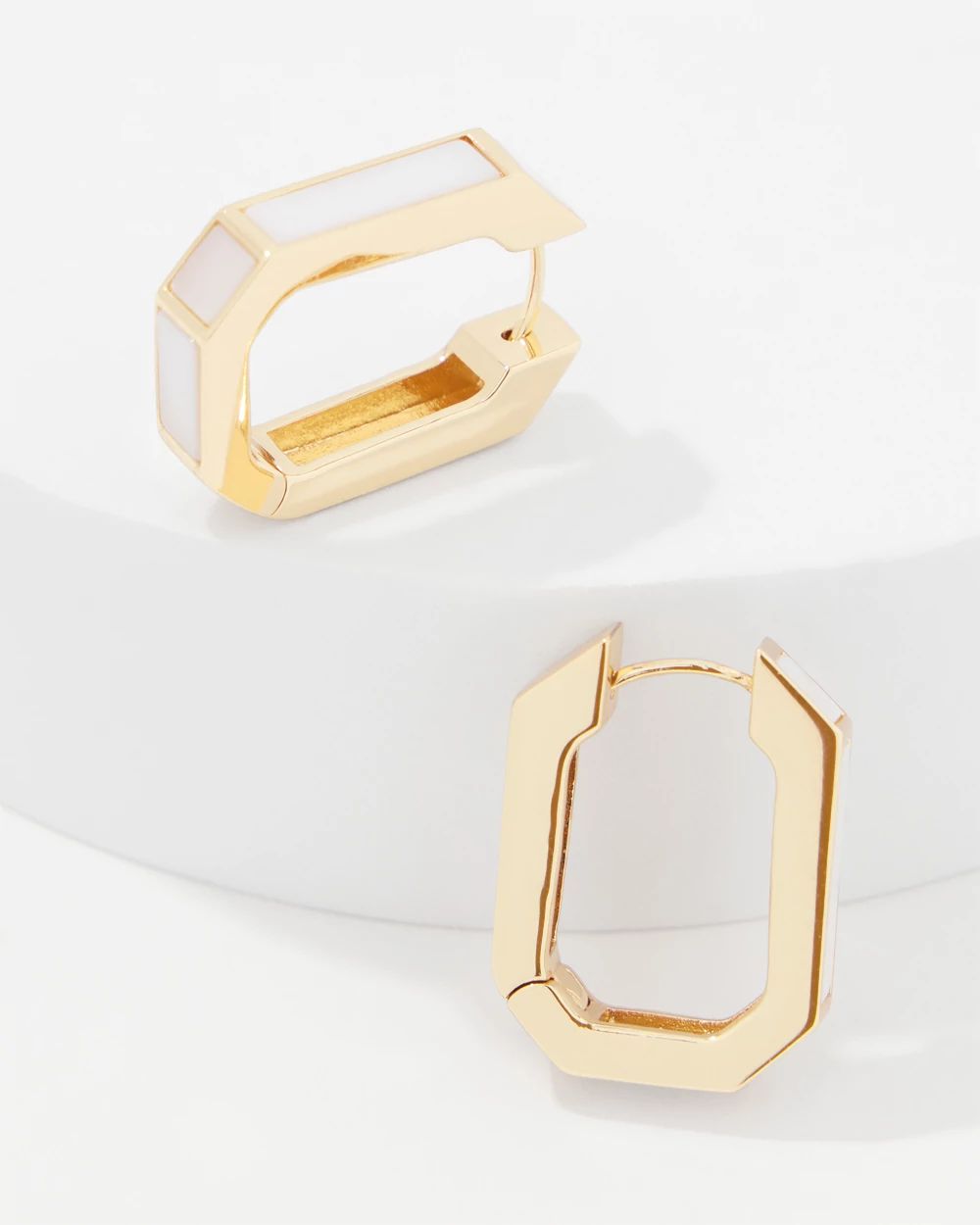 Mother of Pearl Huggie Earrings