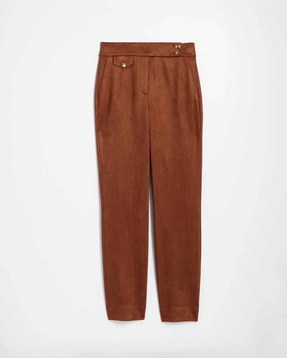 Petite Faux Suede Straight Pants