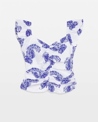 Flutter Sleeve Ruched Top