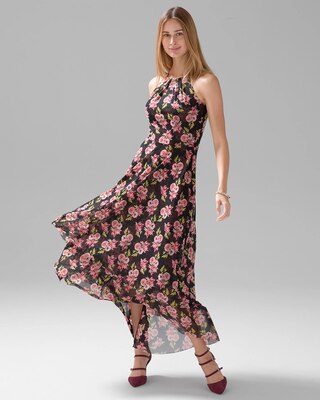 Mesh Knit Halter Midi Dress
