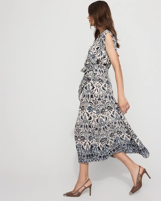 Crepe Side-Tie Midi Dress click to view larger image.
