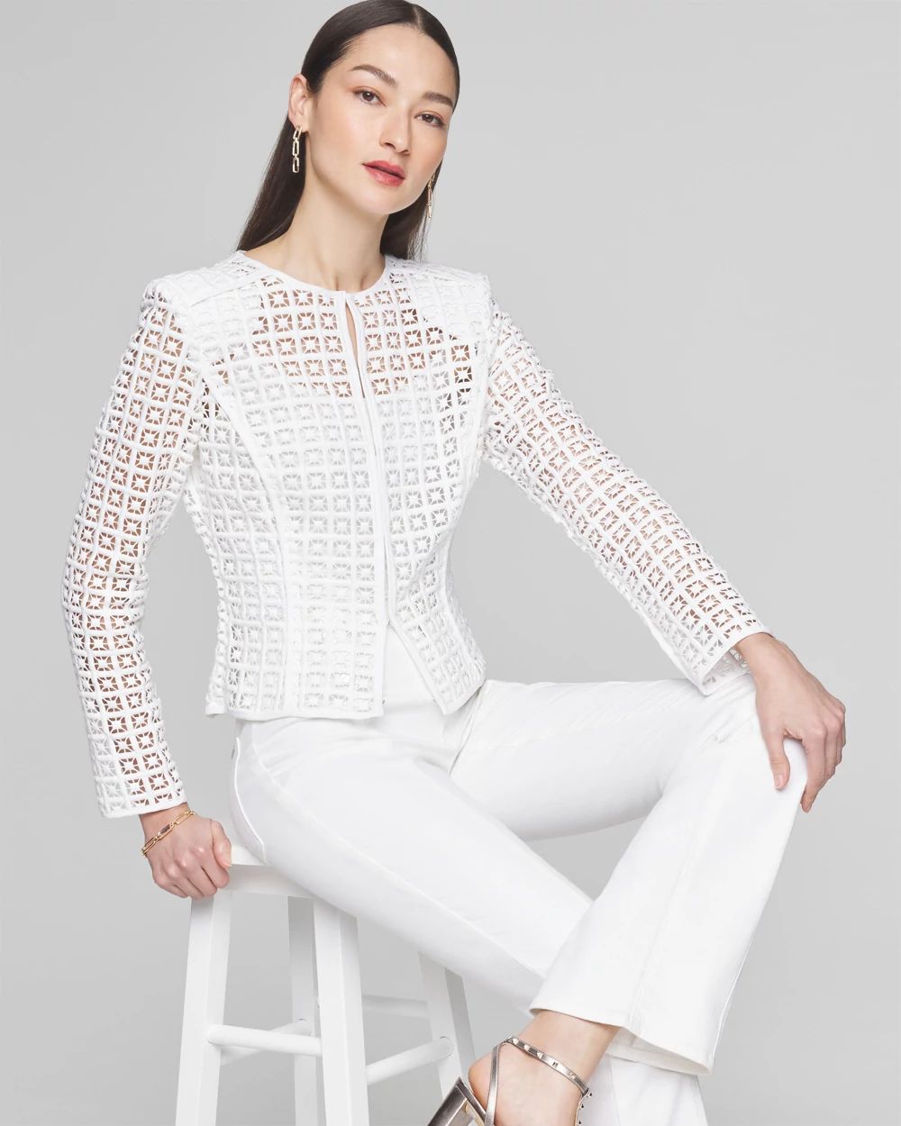 Openwork Geo Lace Jacket click to view larger image.