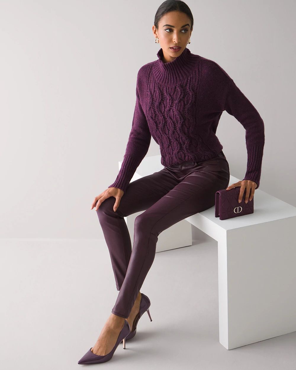 Curvy-Fit High Rise Coated Skinny Jeans