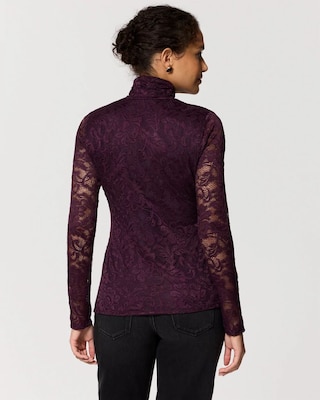 Lace Mockneck Long Sleeve Top click to view larger image.