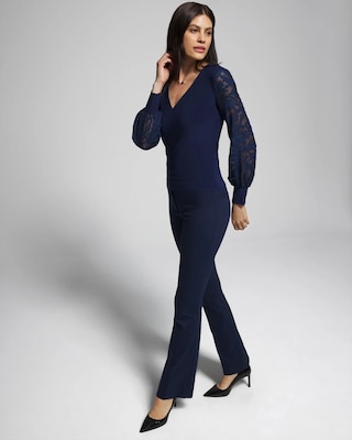 Outlet WHBM Long Sleeve V-Neck Top