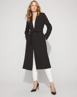 Crepe Duster Coat with Self-Belt click to view larger image.