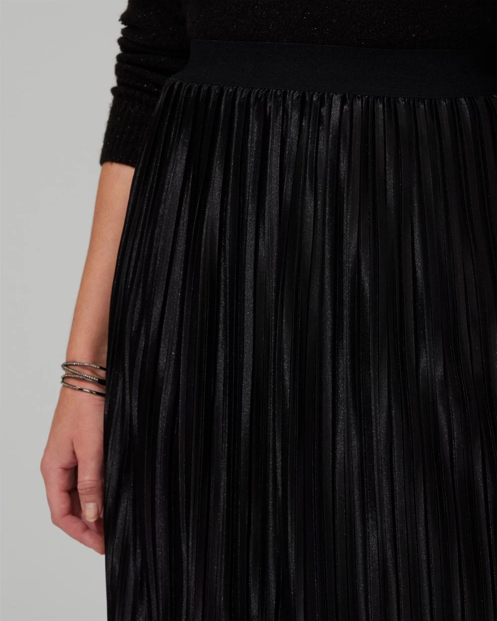 Outlet WHBM Pleated Drama Midi Skirt click to view larger image.