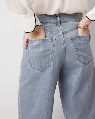 Clear Coated Extra High Rise Palazzo Jeans click to view larger image.