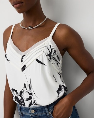 Pintuck Crepe Tank click to view larger image.