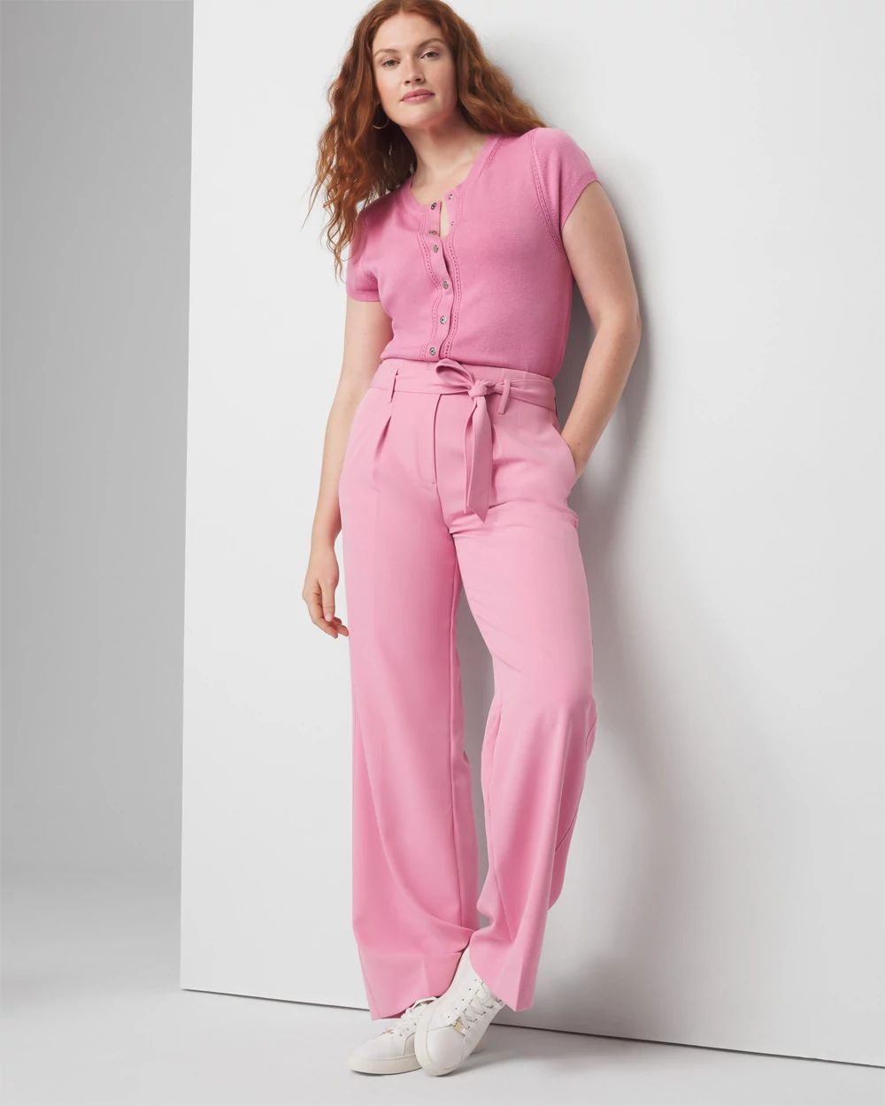 WHBM® Curvy Belted Luna Wide Leg Trousers