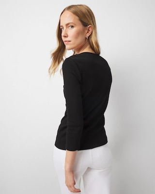 WHBM FORME™  Ribbed Stretch Boatneck Top click to view larger image.