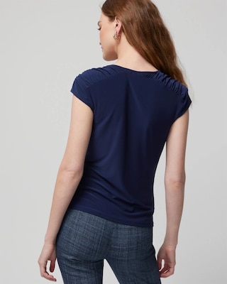 Matte Jersey Cowl Neck Shell Top