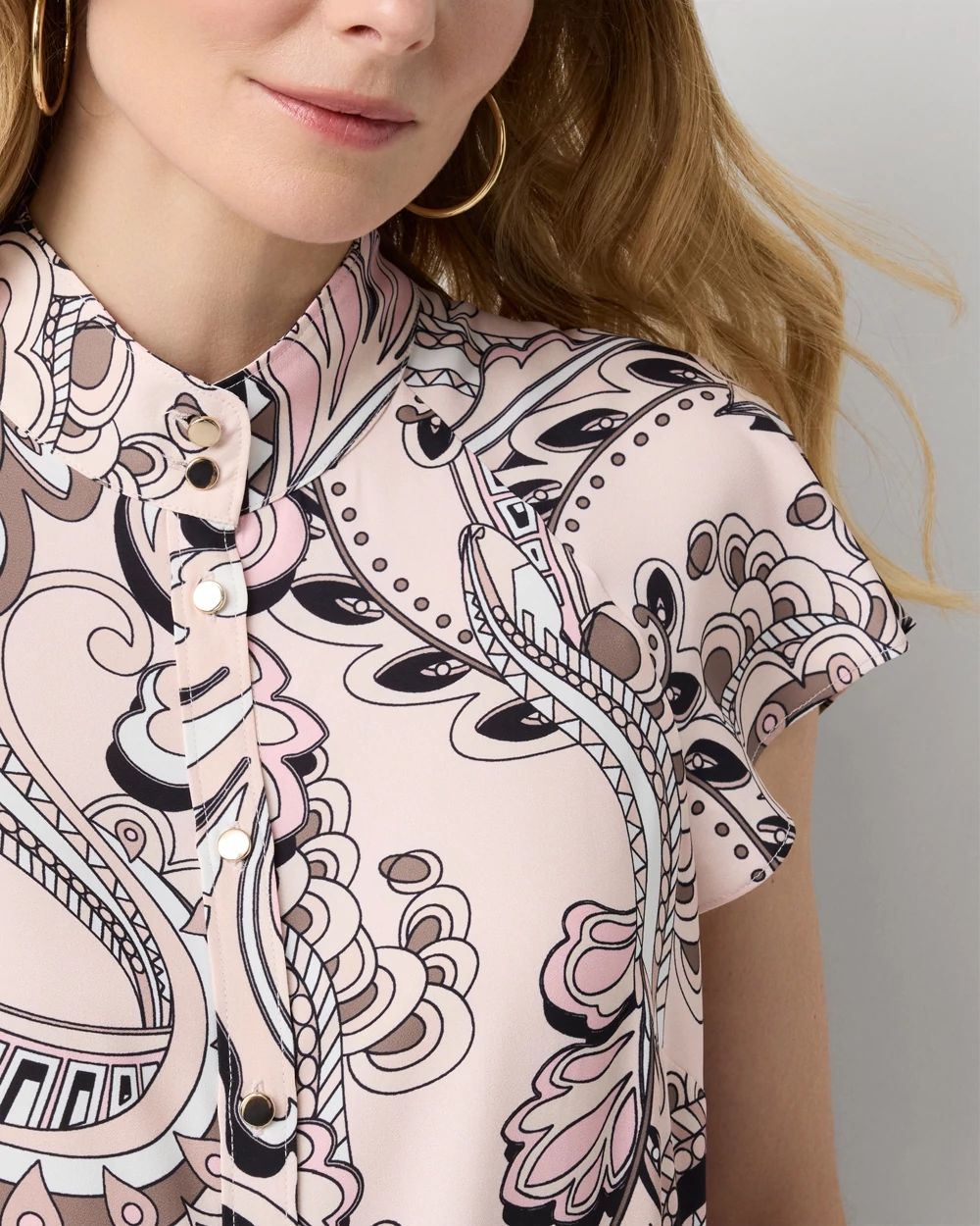 Flutter Sleeve Crepe Shell click to view larger image.