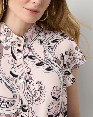 Flutter Sleeve Crepe Shell click to view larger image.