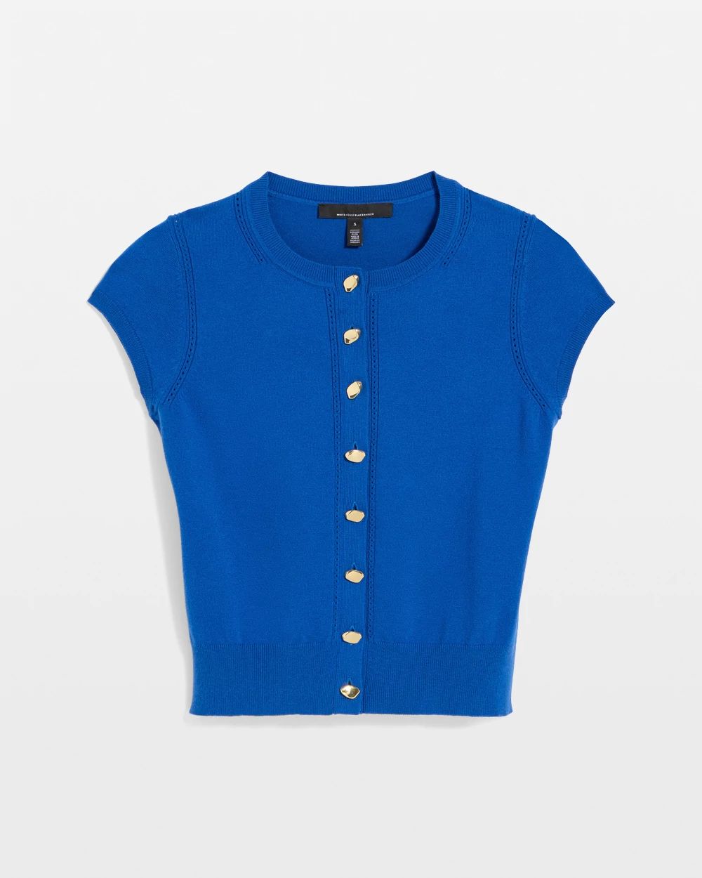 Pointelle Short Sleeve Cardigan click to view larger image.