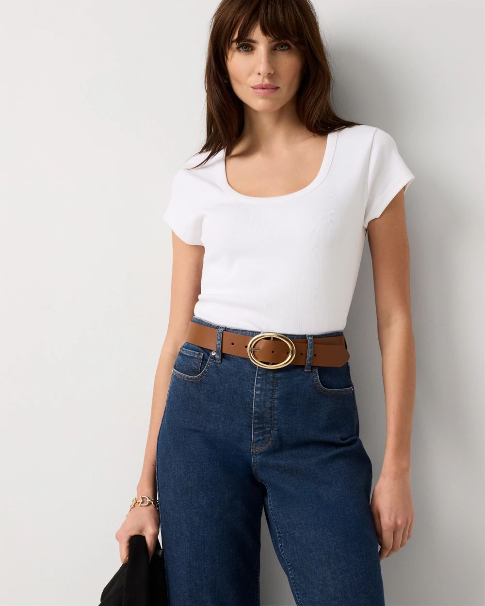 WHBM FORME™ Ribbed Scoop Neck Tee