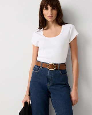 WHBM FORME™ Ribbed Scoop Neck Tee