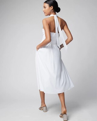 Poplin Halter Midi Dress