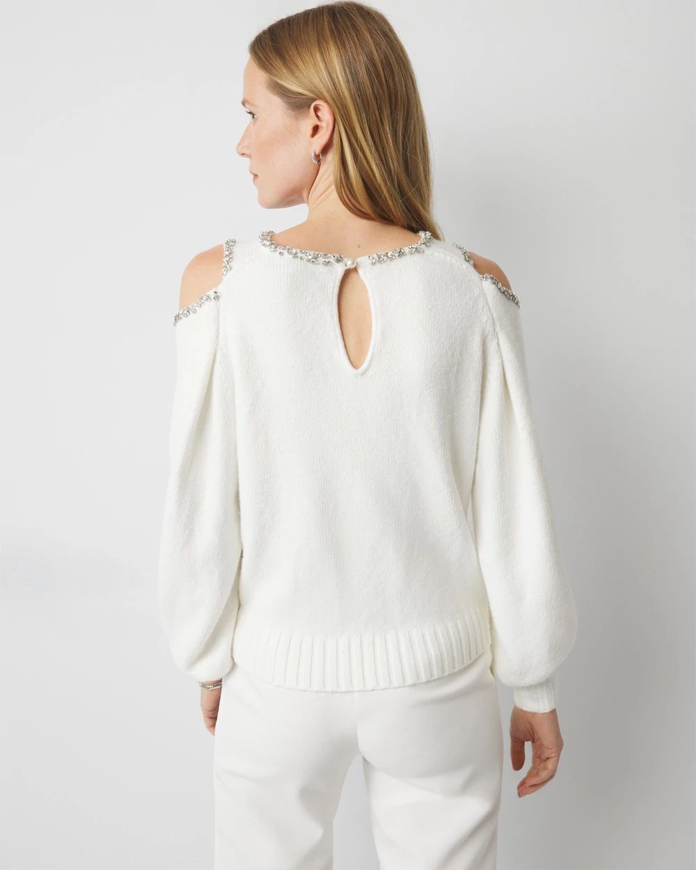 Embellished Cutout Sweater