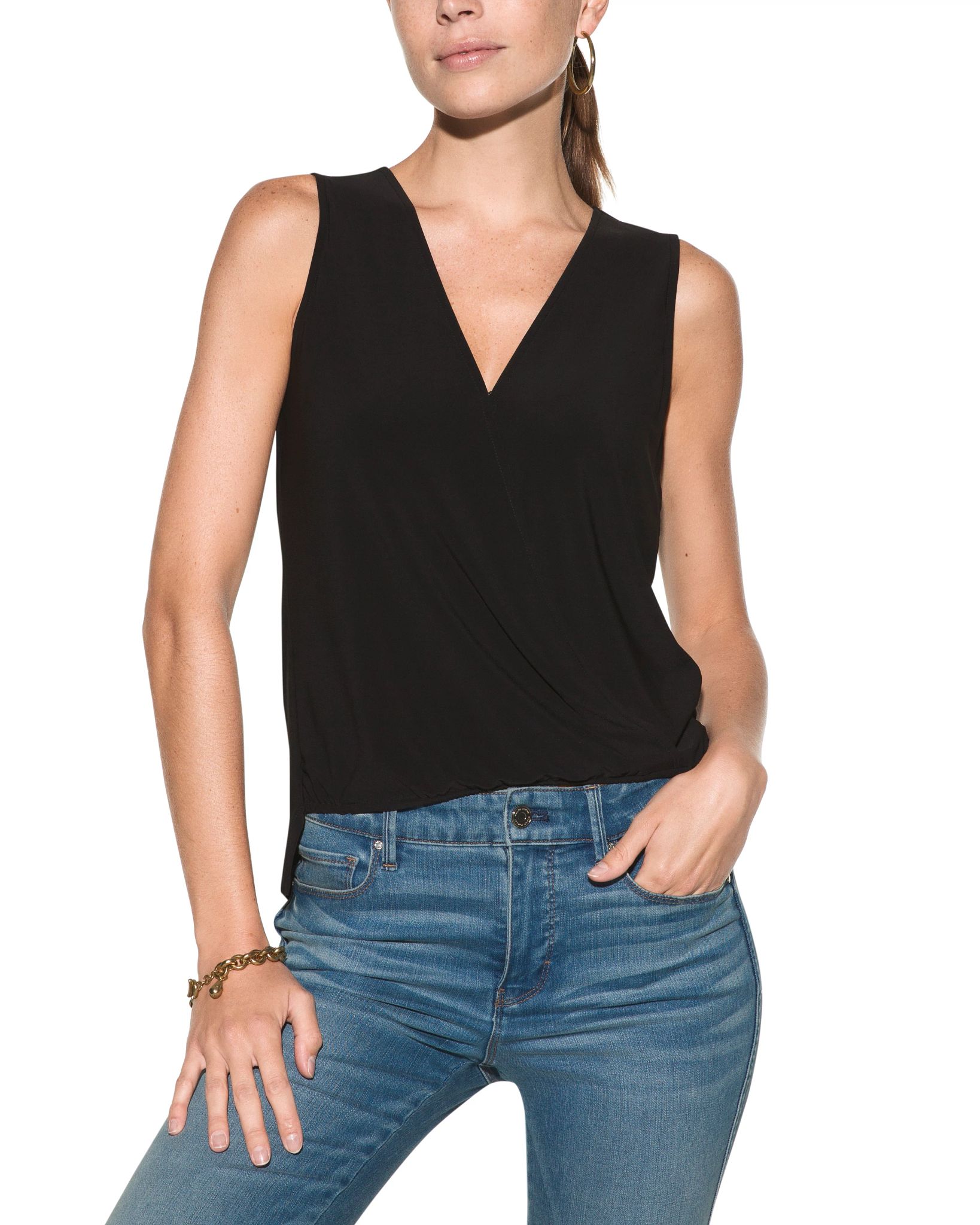 Outlet WHBM High-Low Surplice Shell