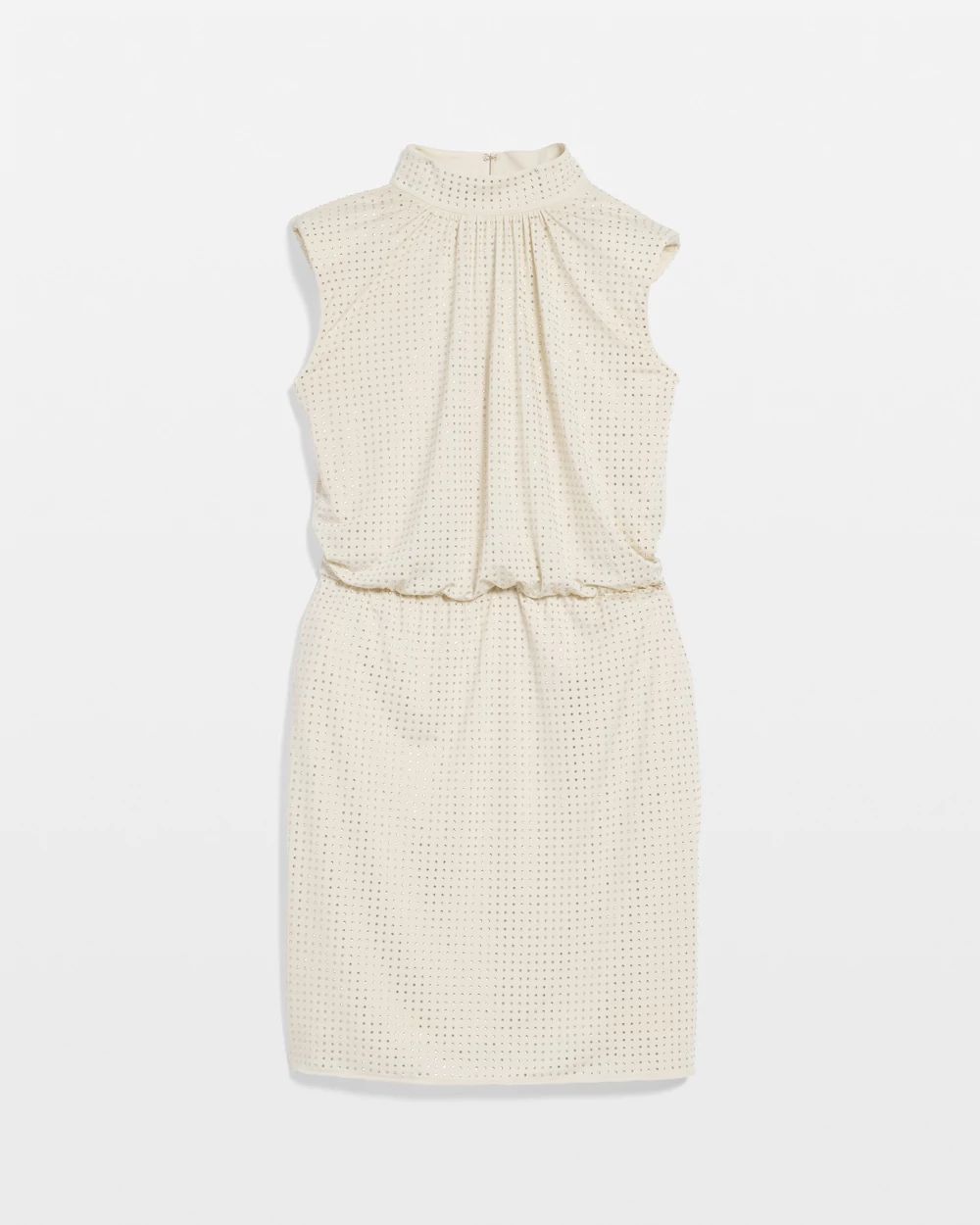 Petite Embellished Blouson Mini Dress