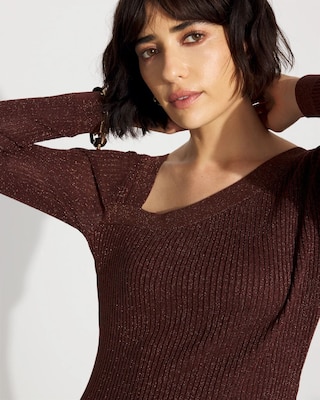 Petite Bodycon Sweater Midi Dress click to view larger image.