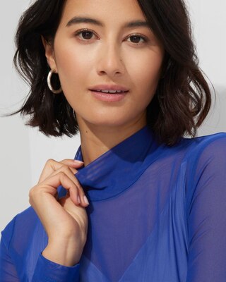 Outlet WHBM Mesh Turtleneck Top
