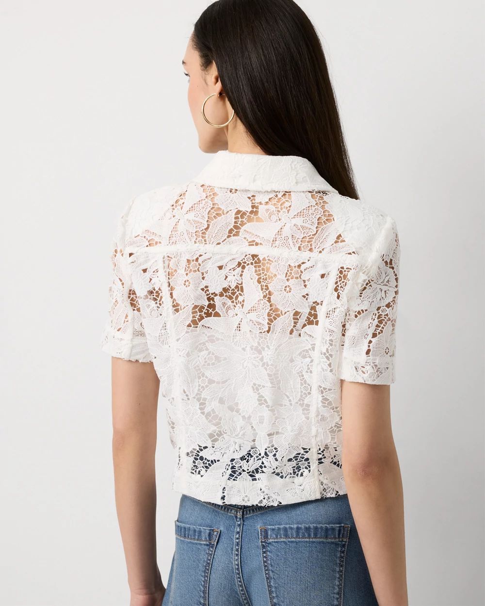 Short Sleeve Lace Jacket click to view larger image.