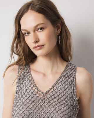 Beaded V-Neck Tank Top click to view larger image.